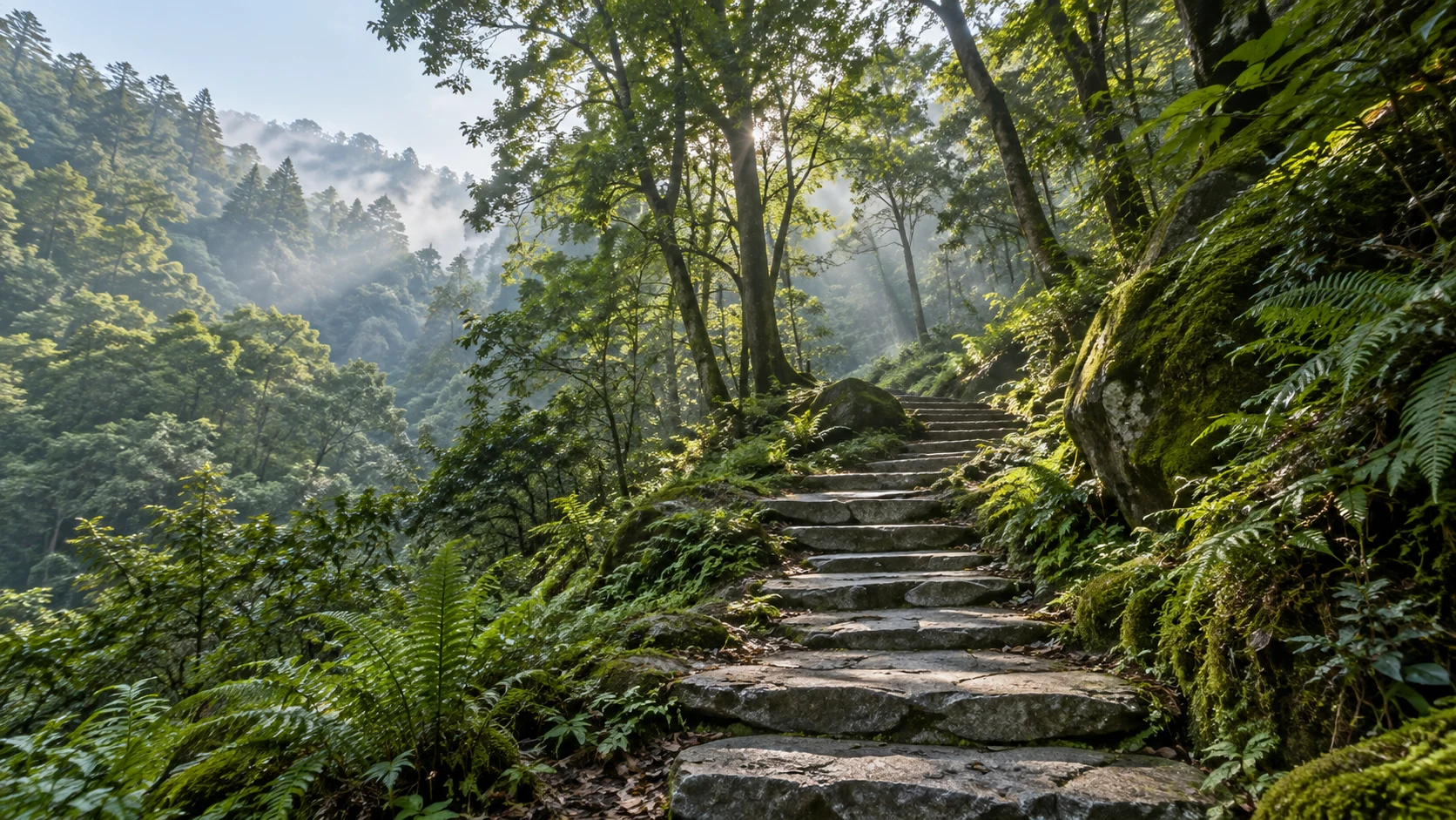 峨眉山林中石阶 · 赛事区域意象